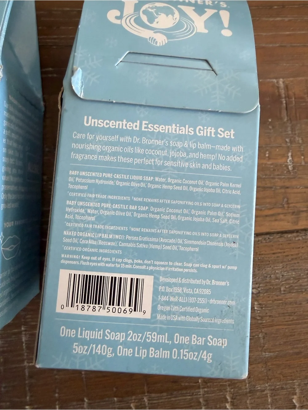 2 x Essentials Gift Set Dr. Bronner’s Bar + Liquid Soap + Lip Balm  - Unscented